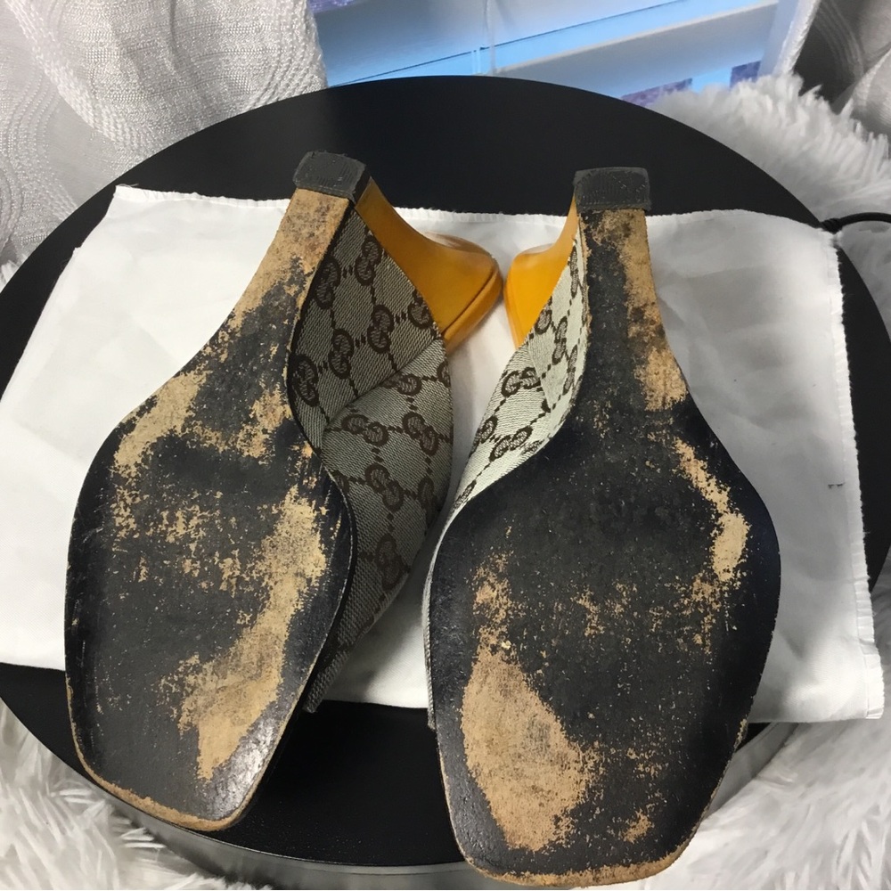 Gucci Beige Brown GG Canvas Open-Toe Slide Mules - Picture 3 of 12